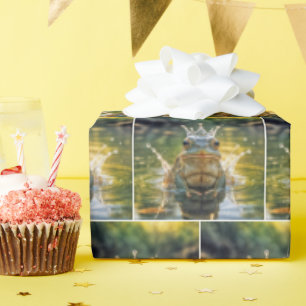 Kikker met een Water Splash Crown Cadeaupapier