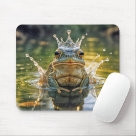 Kikker met een Water Splash Crown Muismat