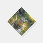 Kikker met een Water Splash Crown Servet (Hoek)