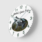 Kikker met gebotteld gras, wandklok (Hoek)