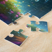 Kikker met gele daisy paraplu in de regen legpuzzel (Zijkant)