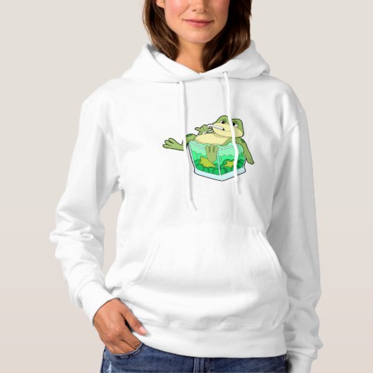Kikker met glas van ijs hoodie (Voorkant)