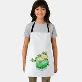 Kikker met glas van ijs schort (Insitu)