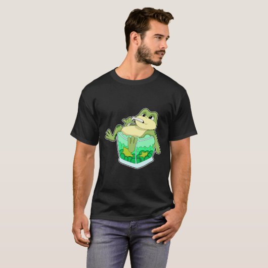 Kikker met glas van ijs t-shirt (Voorkant volledig)