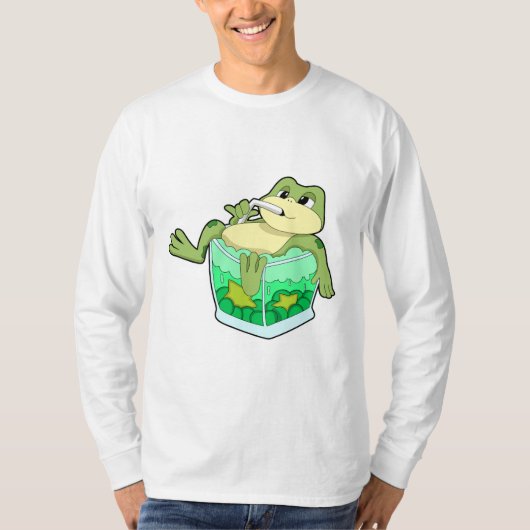 Kikker met glas van ijs t-shirt (Voorkant)
