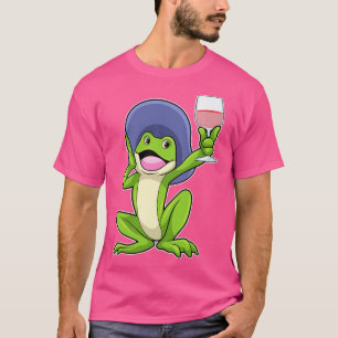 Kikker met Glas van Rode wijn Pet T-shirt