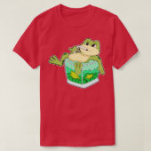 kikker met glas van sap t-shirt (Design voorkant)