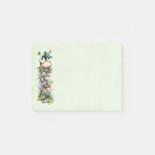 Kikker met groene hoed en klavertje vier schattig post-it® notes