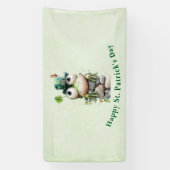 Kikker met groene hoed en klavertje vier St. Patri Spandoek (Verticaal)