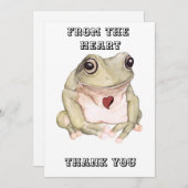 Kikker met handgetekende groene boomkikker bedankkaart (Voorkant / Achterkant)