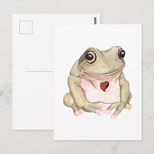 Kikker met handgetekende groene boomkikker briefkaart (Voorkant / Achterkant)
