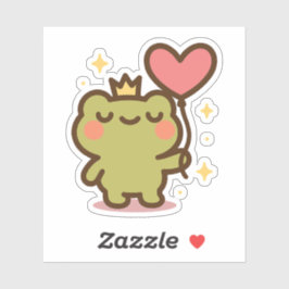 Kikker met hartballon Sticker