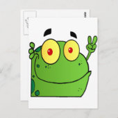 Kikker met het vredesteken briefkaart (Voorkant / Achterkant)