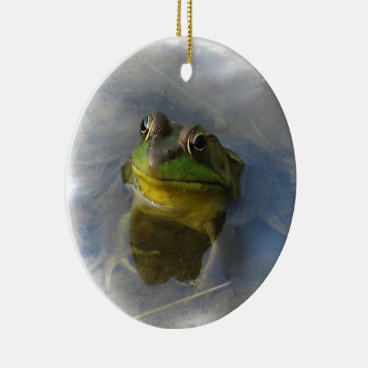 Kikker met hoogte keramisch ornament (Rechts)