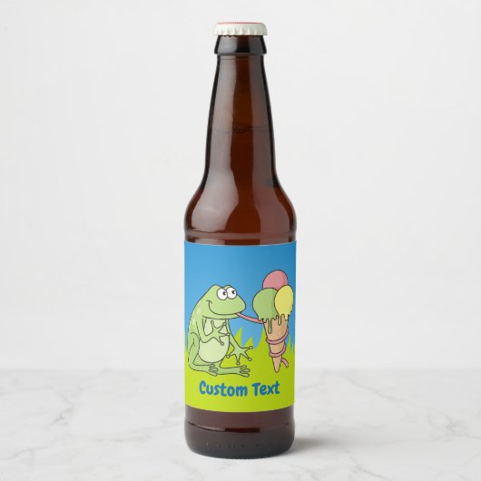 Kikker met Icecream Bier Etiket (Voorkant)