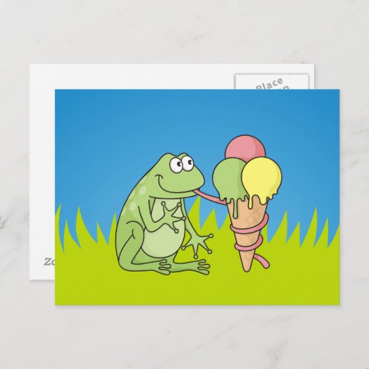 Kikker met Icecream Briefkaart (Voorkant / Achterkant)