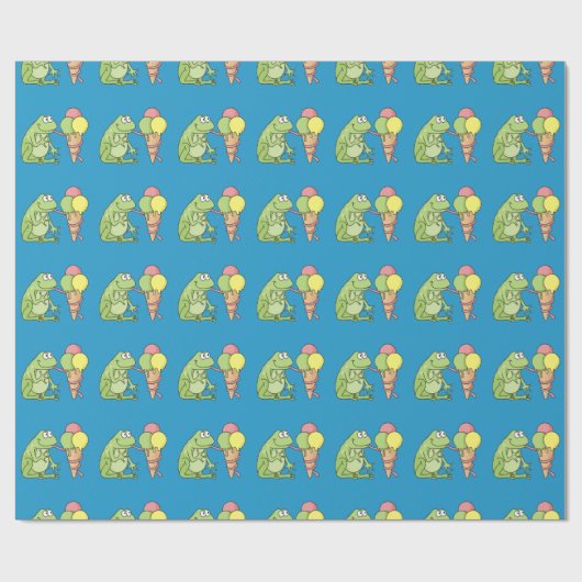 Kikker met Icecream Cadeaupapier (Vlak)