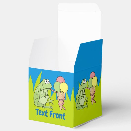 Kikker met Icecream Favor Box Bedankdoosjes (Geopend)