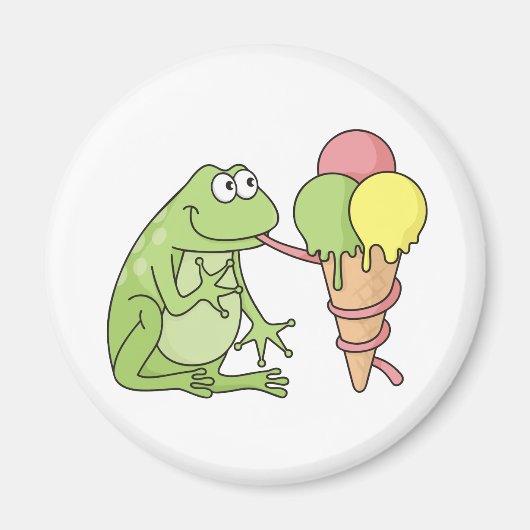 Kikker met Icecream Magneet (Voorkant)