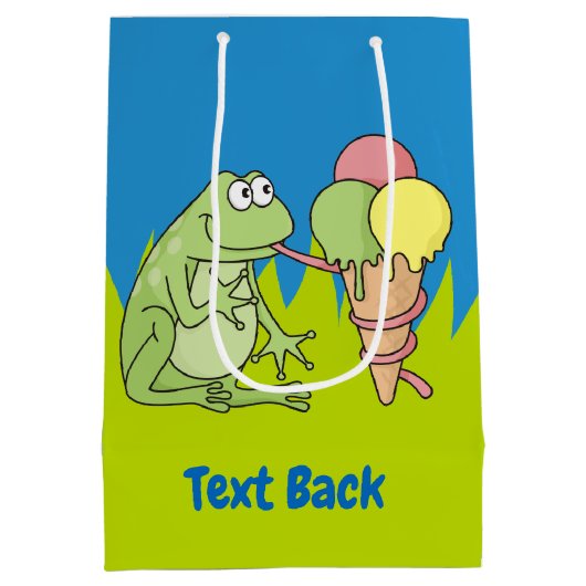 Kikker met Icecream Medium Gift Bag Medium Cadeauzakje (Achterkant)