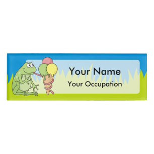 Kikker met Icecream Naambadge