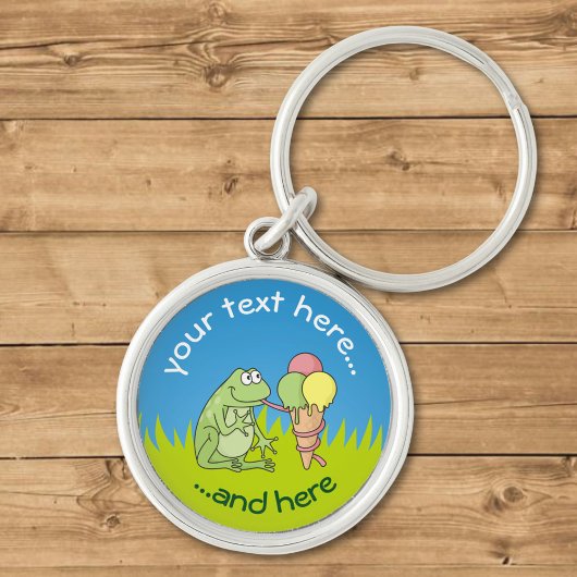 Kikker met Icecream op gras Sleutelhanger