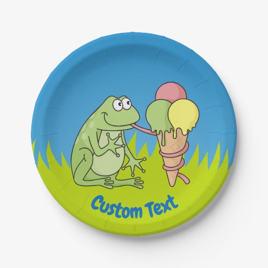 Kikker met Icecream Paper Bord (Voorkant)