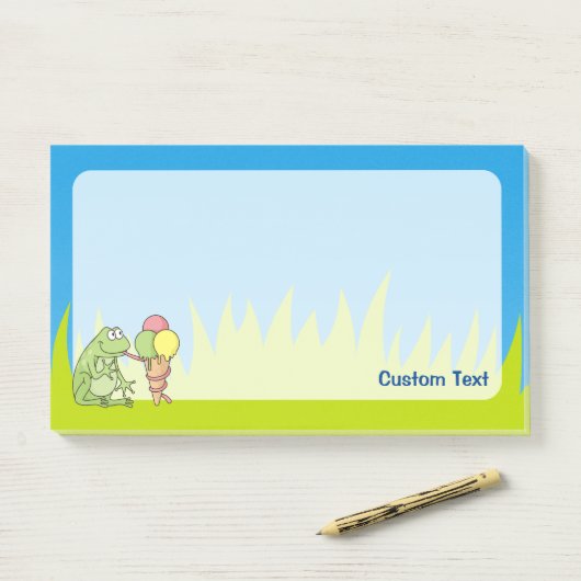 Kikker met Icecream Post-it® Notes (Op bureau)