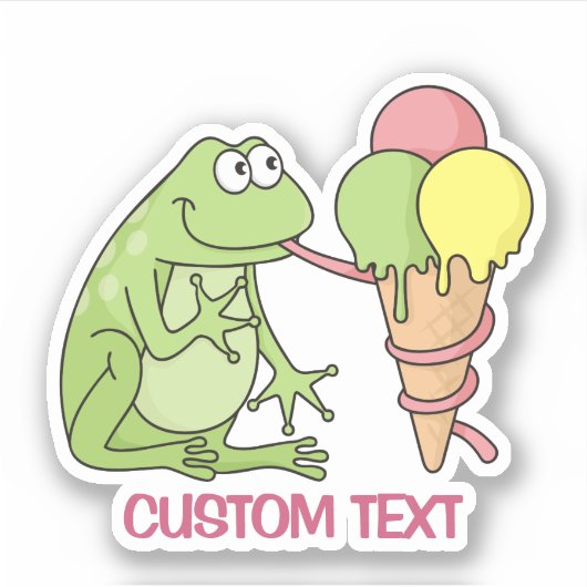 Kikker met Icecream Sticker (Voorkant)