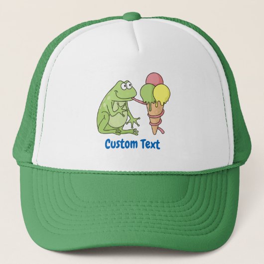 Kikker met Icecream Trucker Hat Trucker Pet (Voorkant)