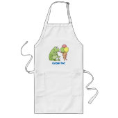 Kikker met ijshoorn lange apron lang schort (Voorkant)