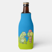 Kikker met ijsje flesjeskoeler (Fles Voorkant)