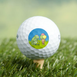 Kikker met ijsje golfballen