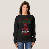 Kikker met kerstmis Pajama Ugly KerstSweater Trui (Voorkant volledig)