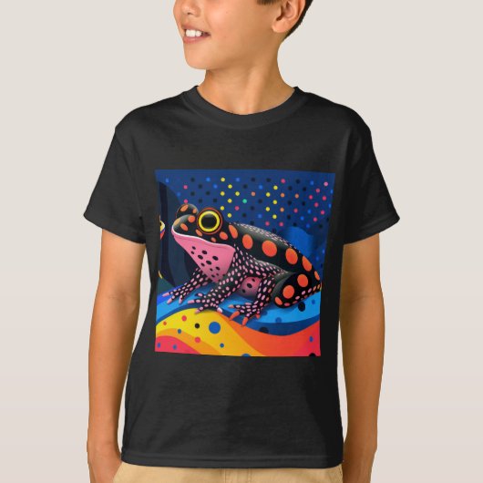 Kikker met kleurrijke vlekken t-shirt (Voorkant)