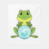 Kikker met kristalbal fleece deken (Voorkant)