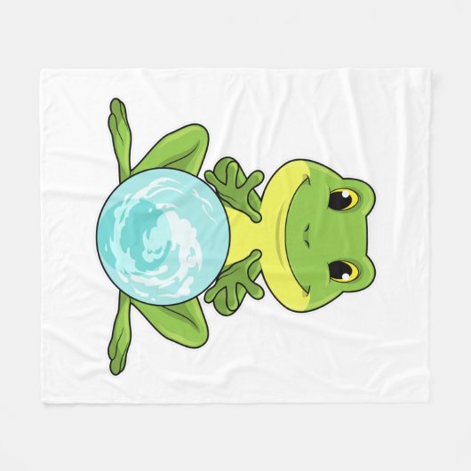 Kikker met kristalbal fleece deken (Voorkant (Horizontaal))