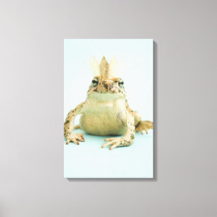 Kikker met kroon canvas afdruk