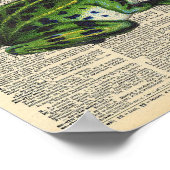  kikker met kroon op  woordenboekpagina poster (Hoek)