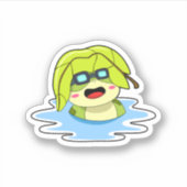 Kikker met leder tijdens zwemmen sticker (Voorkant)