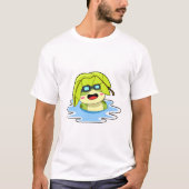 Kikker met leder tijdens zwemmen t-shirt (Voorkant)