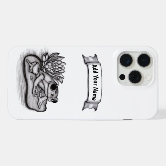 Kikker met Lotus Flower, voeg Jouw naam toe iPhone Hoesje (Achterkant horizontaal)