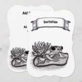 Kikker met Lotus Flower, voeg Jouw tekst toe Kaart (Voorkant / Achterkant)