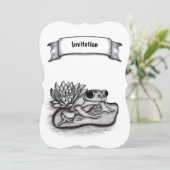 Kikker met Lotus Flower, voeg Jouw tekst toe Kaart (Staand voorkant)