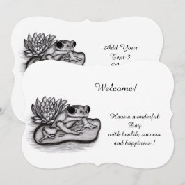 Kikker met Lotus Flower, voeg Jouw tekst toe Kaart