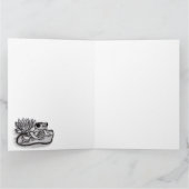 Kikker met Lotus Flower, voeg Jouw tekst toe Kaart (Binnen)