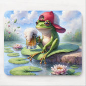 Kikker met Mok van bier Muismat (Voorkant)