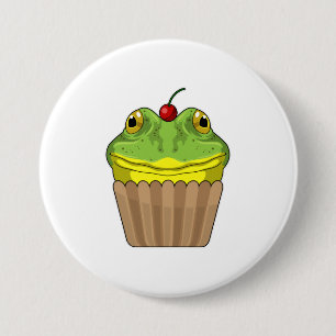 Kikker met Muffin Ronde Button 7,6 Cm