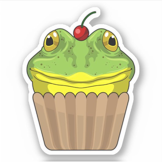 Kikker met Muffin Sticker (Voorkant)