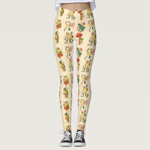 Kikker met paddenstoel Cottagecore stijl Patroon O Leggings